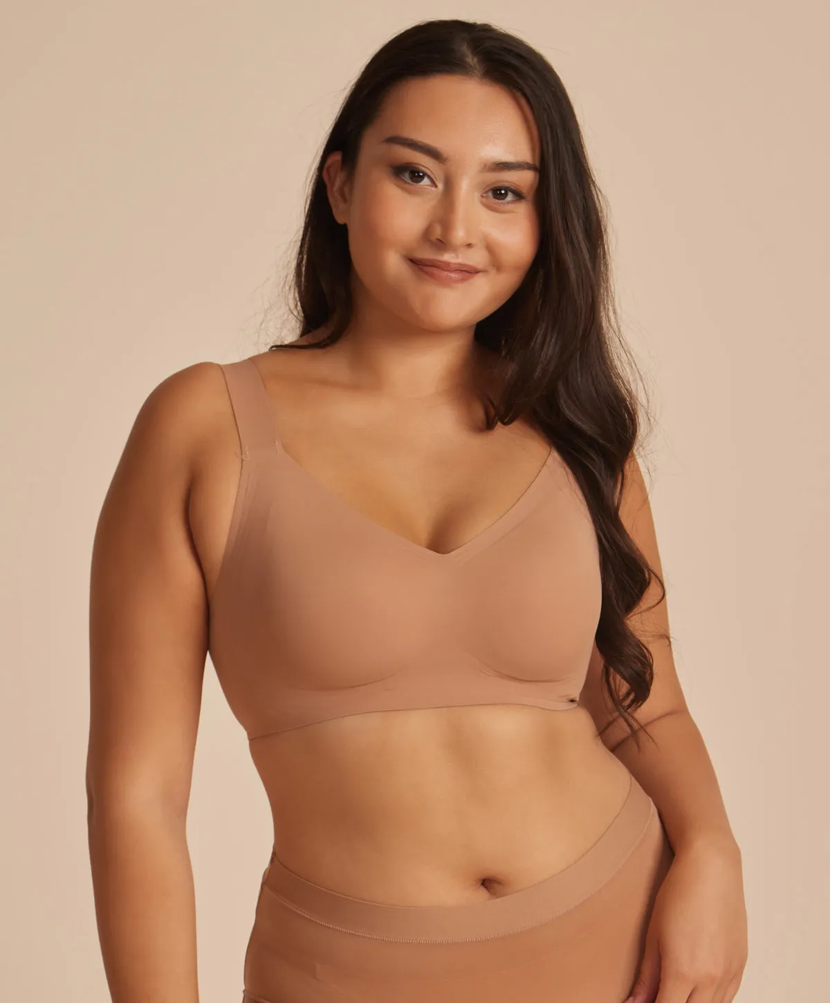 Next To Skin Seam Free Full Coverage V-Neck Bralette 209-2928B