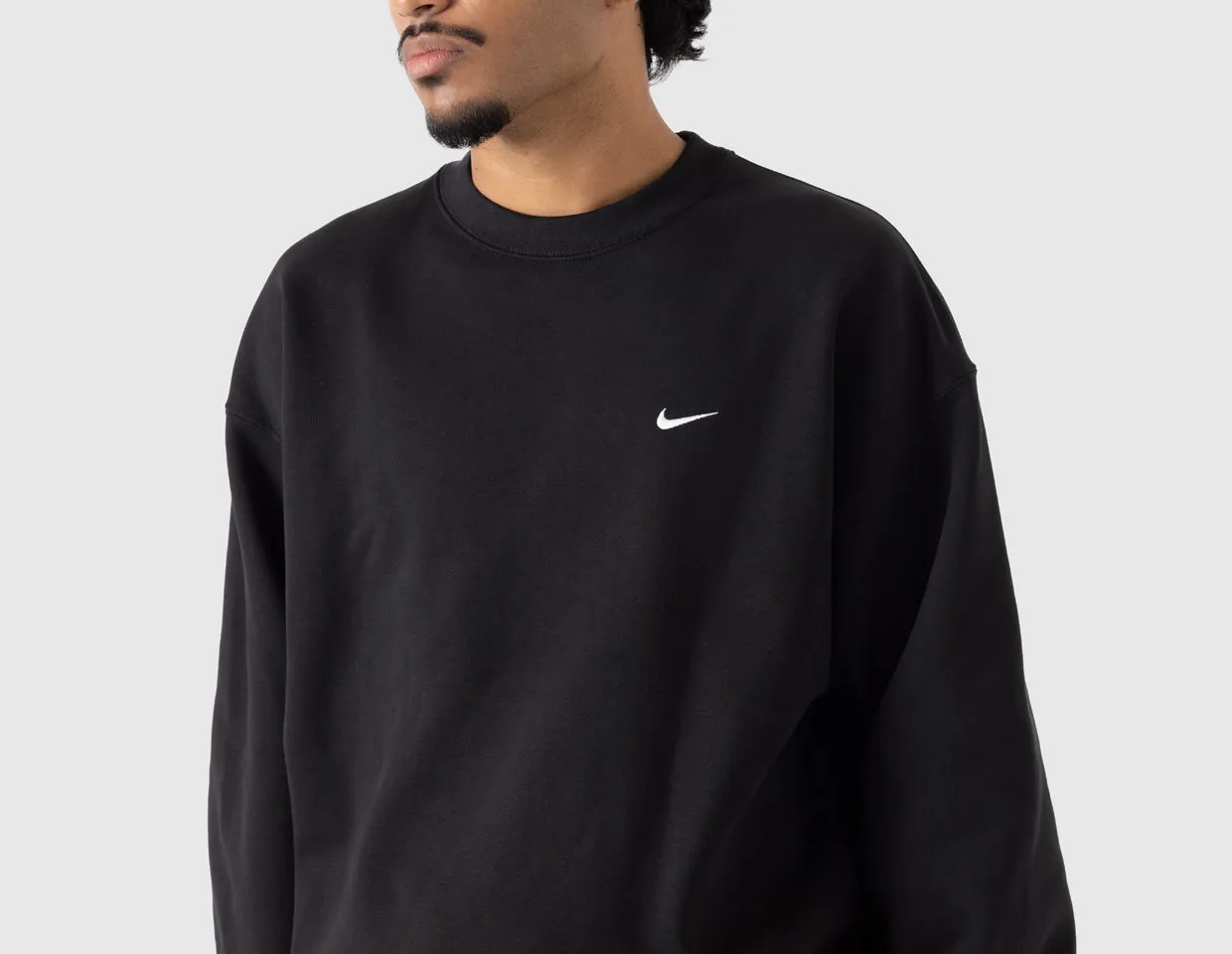 Nike Solo Swoosh Fleece Crewneck Black / White