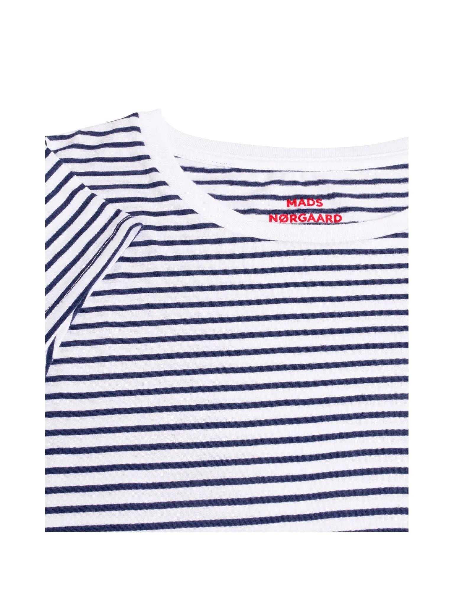 Organic Jersey Stripe Teasy Tee FAV,  White/Navy