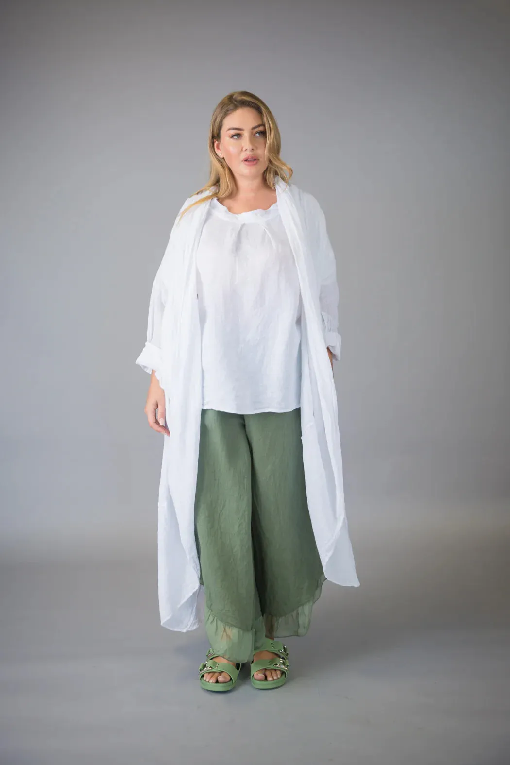 Paolo Tricot, SG7193 Long Linen Duster