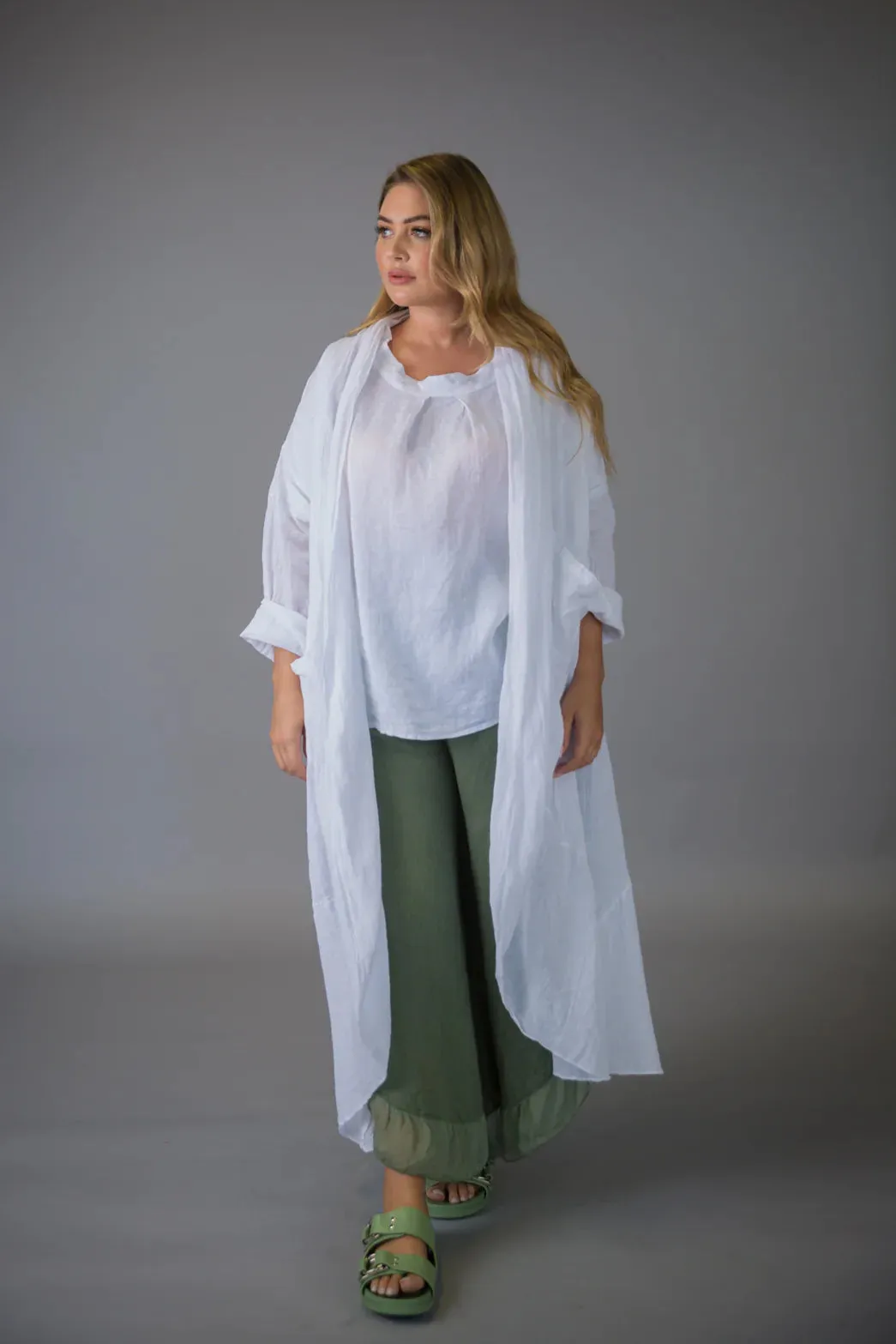 Paolo Tricot, SG7193 Long Linen Duster