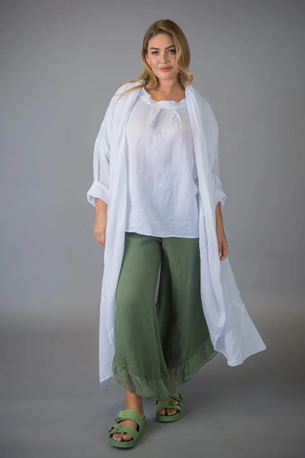 Paolo Tricot, SG7193 Long Linen Duster