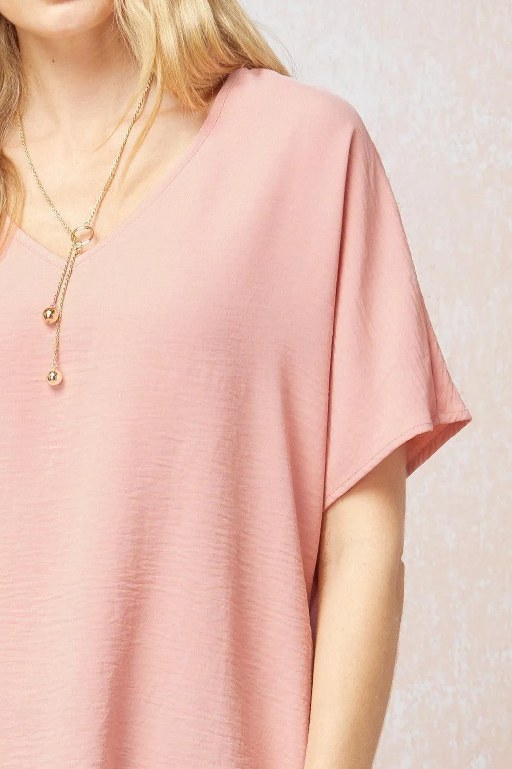 Peachy Blush V-Neck Top