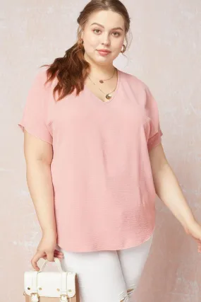 Peachy Blush V-Neck Top