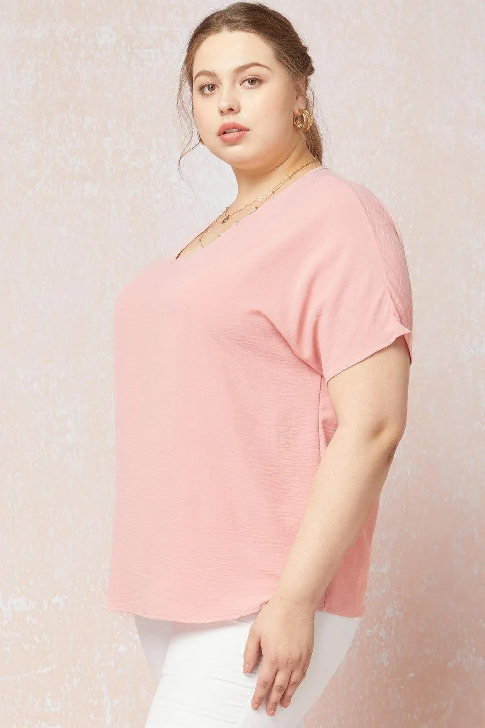 Peachy Blush V-Neck Top