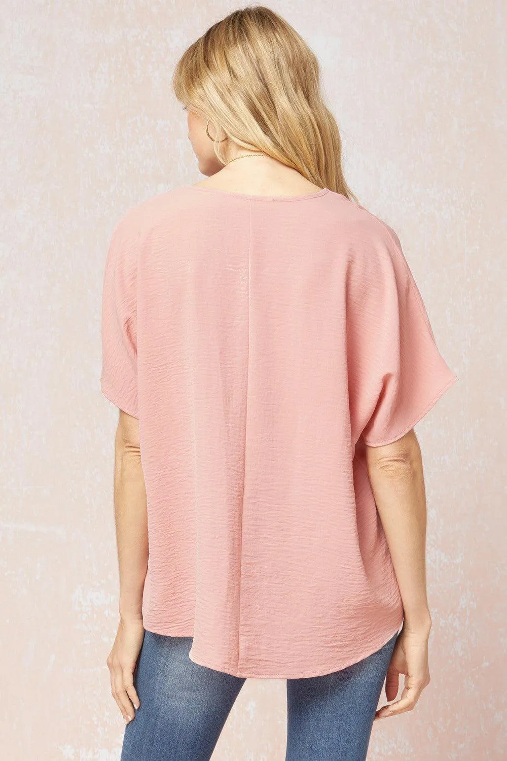 Peachy Blush V-Neck Top