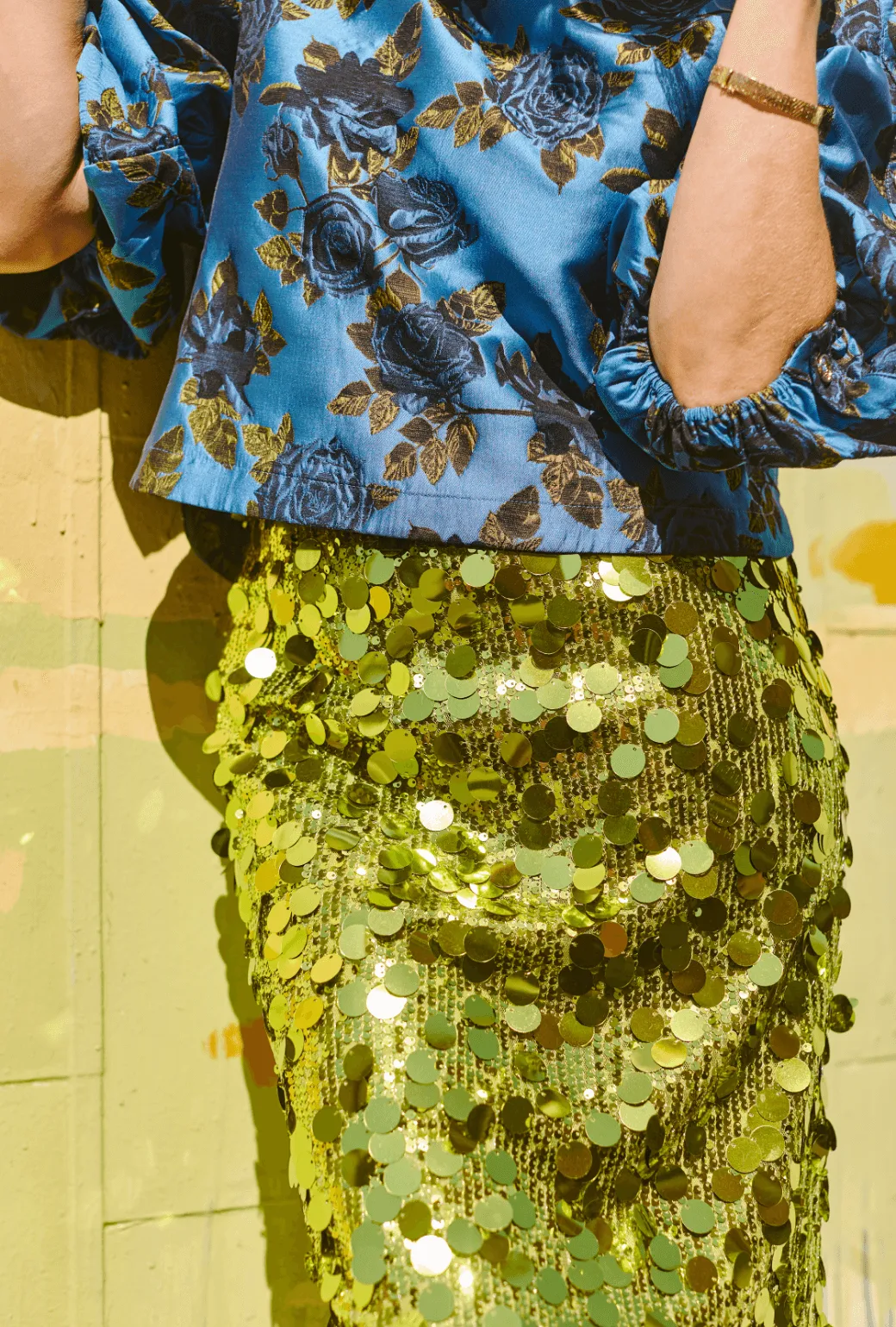 Pencil Skirt - Chartreuse Disco Sequin