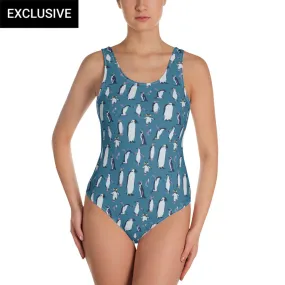 Penguins One-Piece Swimsuit (POD)