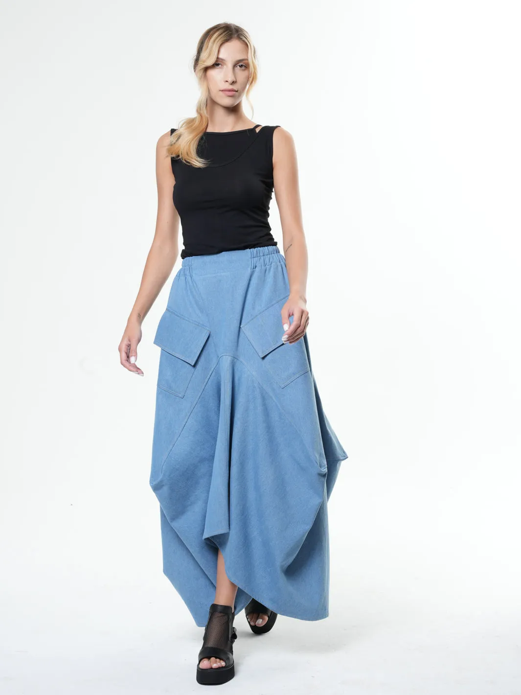 Plus Size Jean Skirt