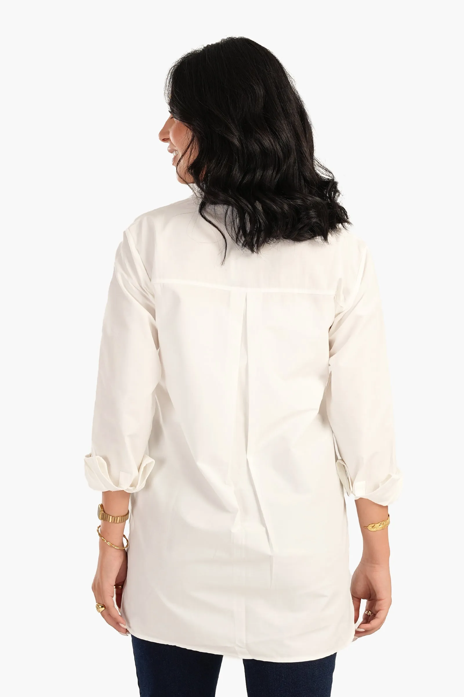 Poplin Shirt with Chest Pocket