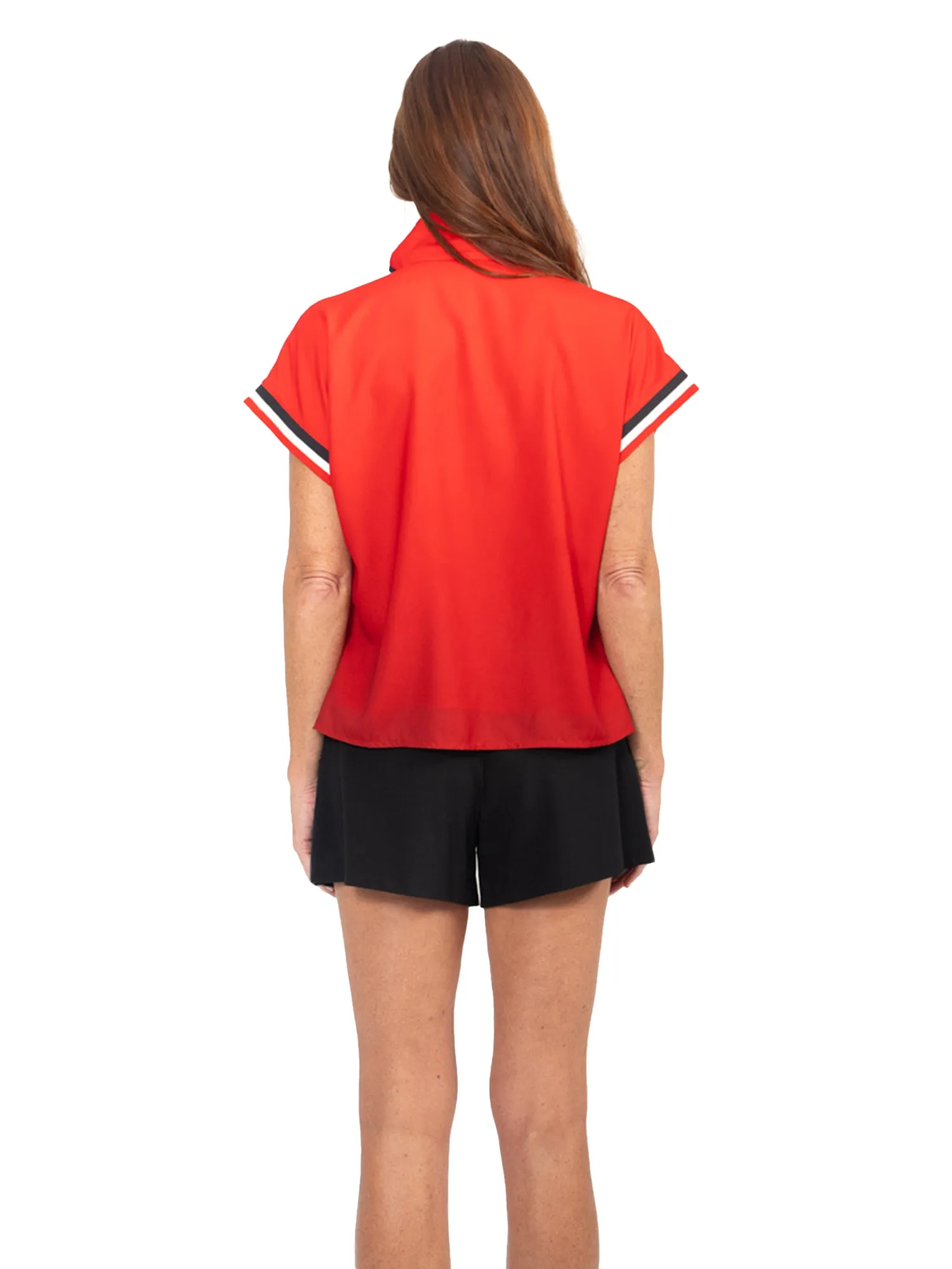 Poppy Pullover - Red Varsity Ombre