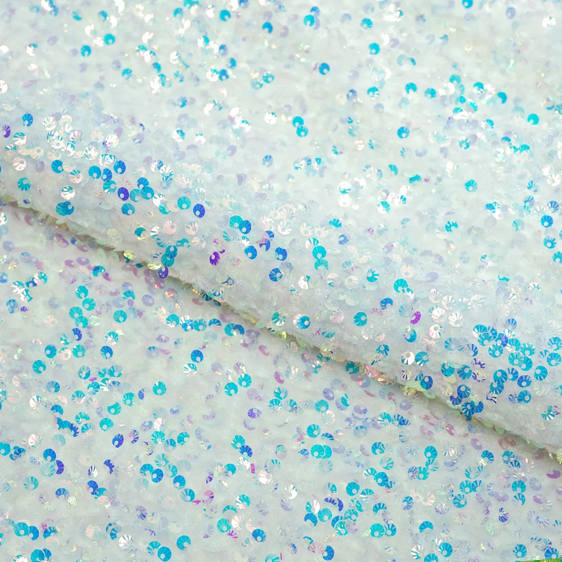 Sanibel Seashell Stretch Velvet Sequin Fabric | Blue Moon Fabrics