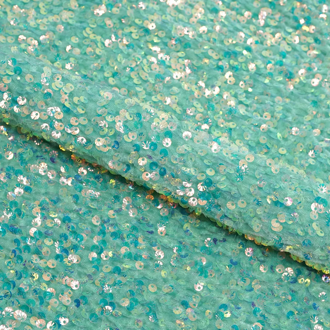 Sanibel Seashell Stretch Velvet Sequin Fabric | Blue Moon Fabrics