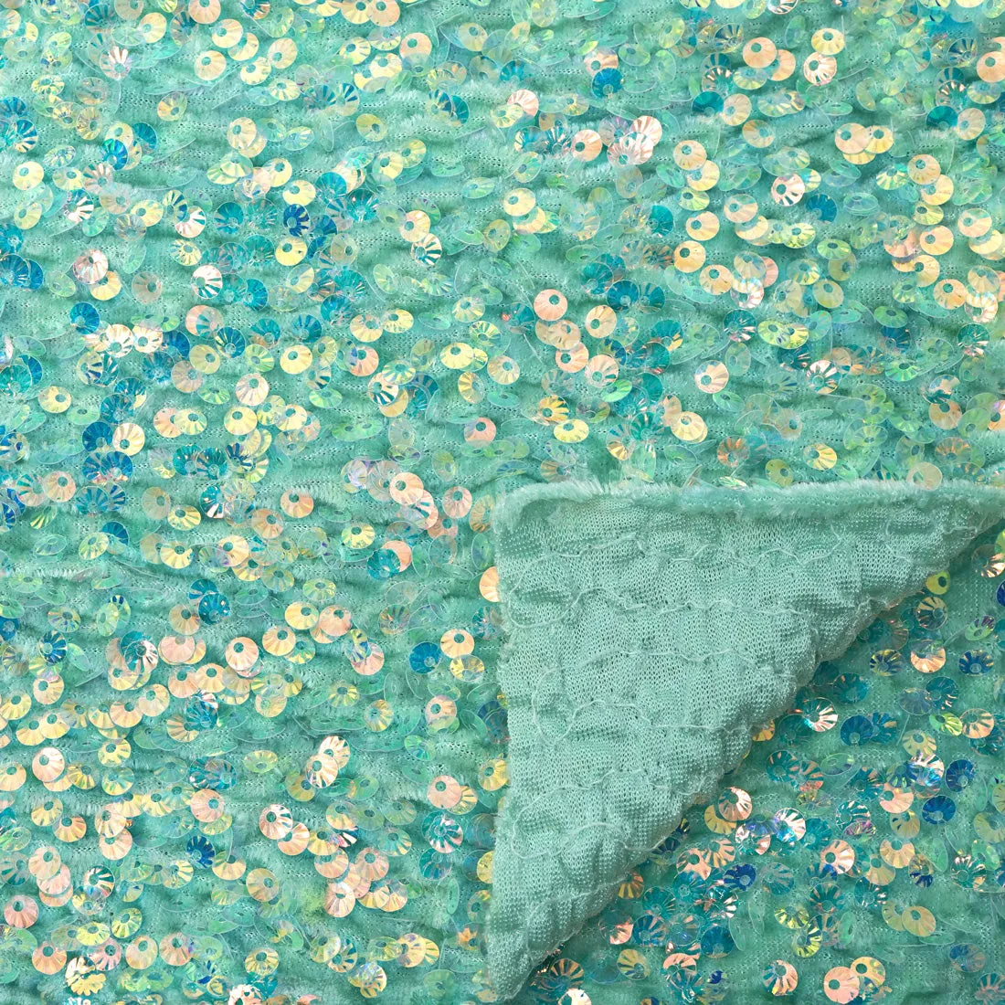 Sanibel Seashell Stretch Velvet Sequin Fabric | Blue Moon Fabrics