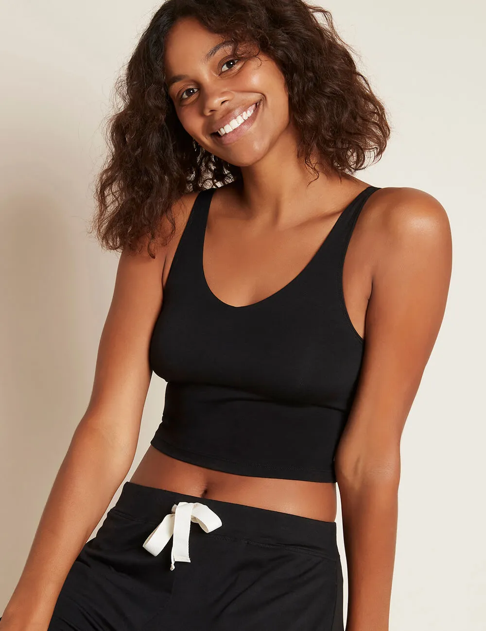 Shelf Bra Crop Top - Black