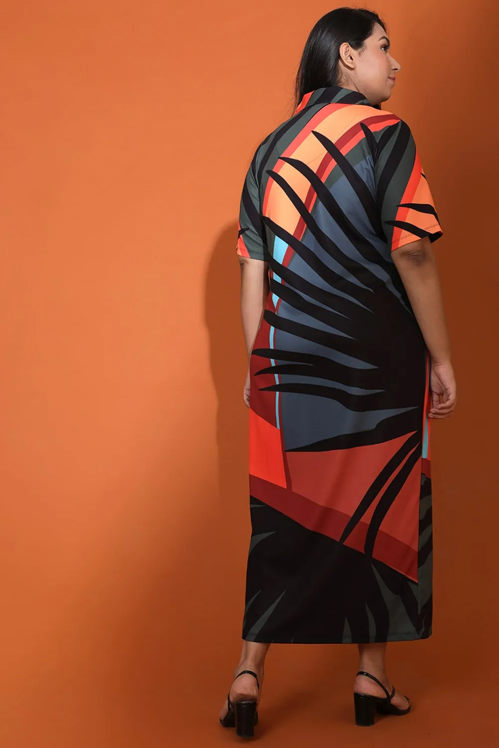 Sienna Tropical Side Slit Long Dress