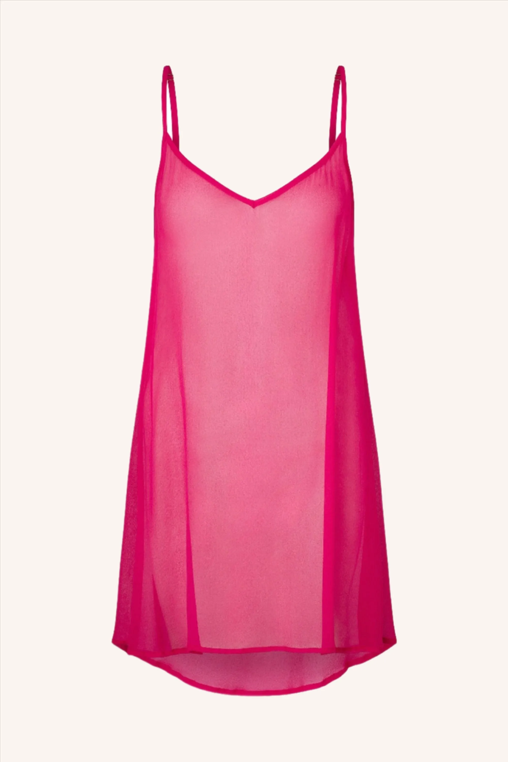 Silk Mini Dress Fuchsia