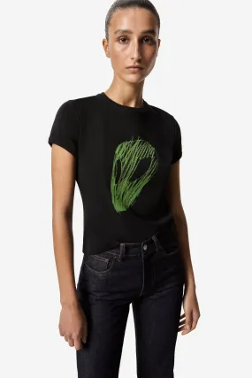 Slim Fit T-Shirt Alien Head Print