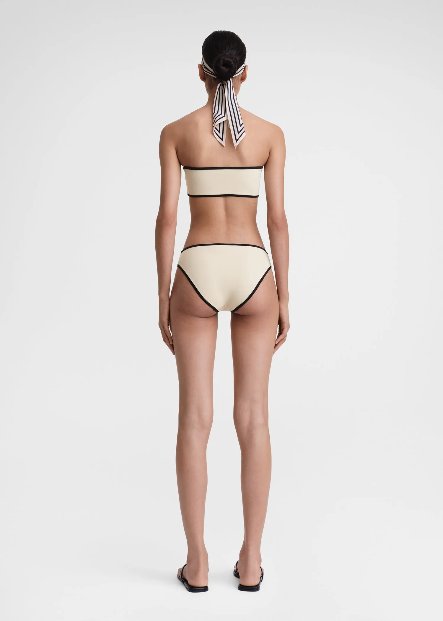 Stripe edge bikini bottoms light hay