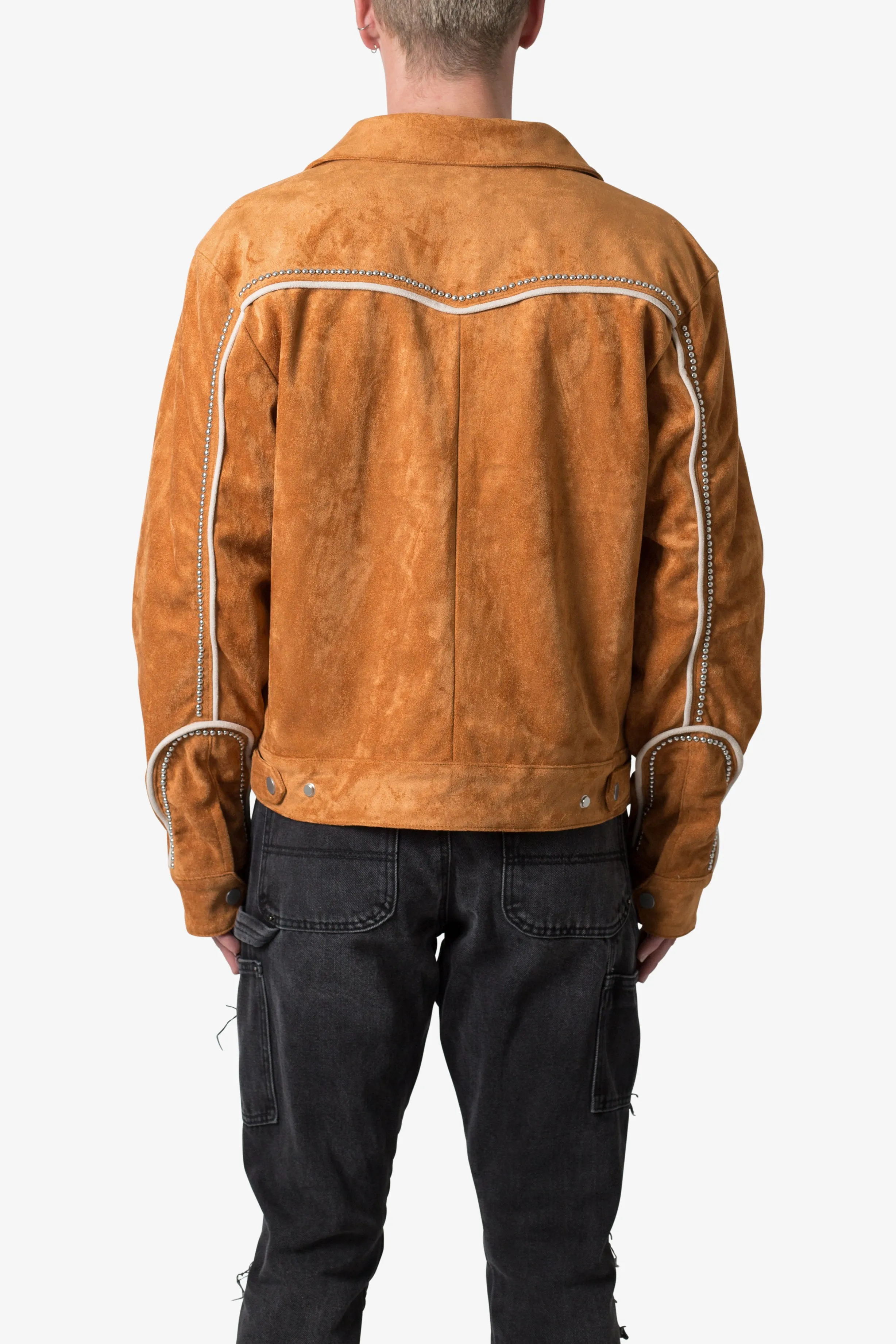 Suede Collared Jacket - Orange