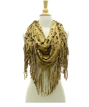 Suede Fringe Shawl