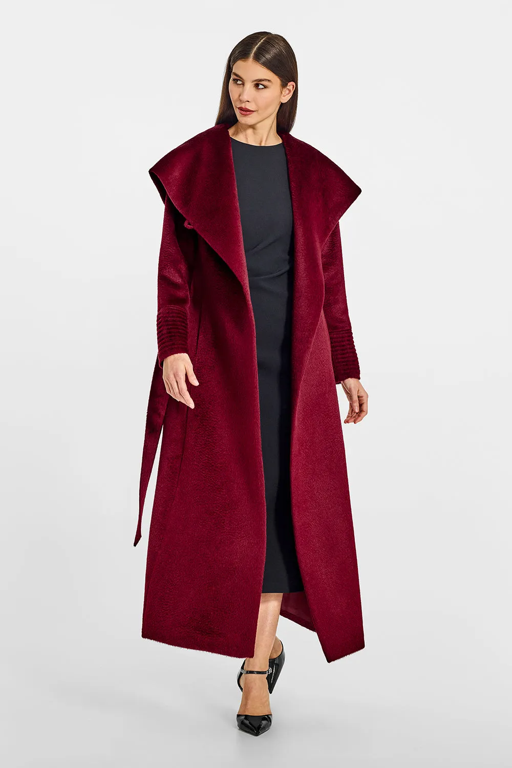 Suri Alpaca Maxi Hooded Wrap Coat