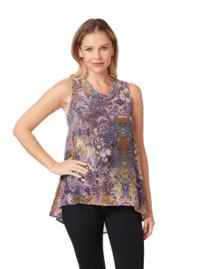 Tianello print "Lenciaga" WASHABLE SILK "Briata" Cowl Tunic