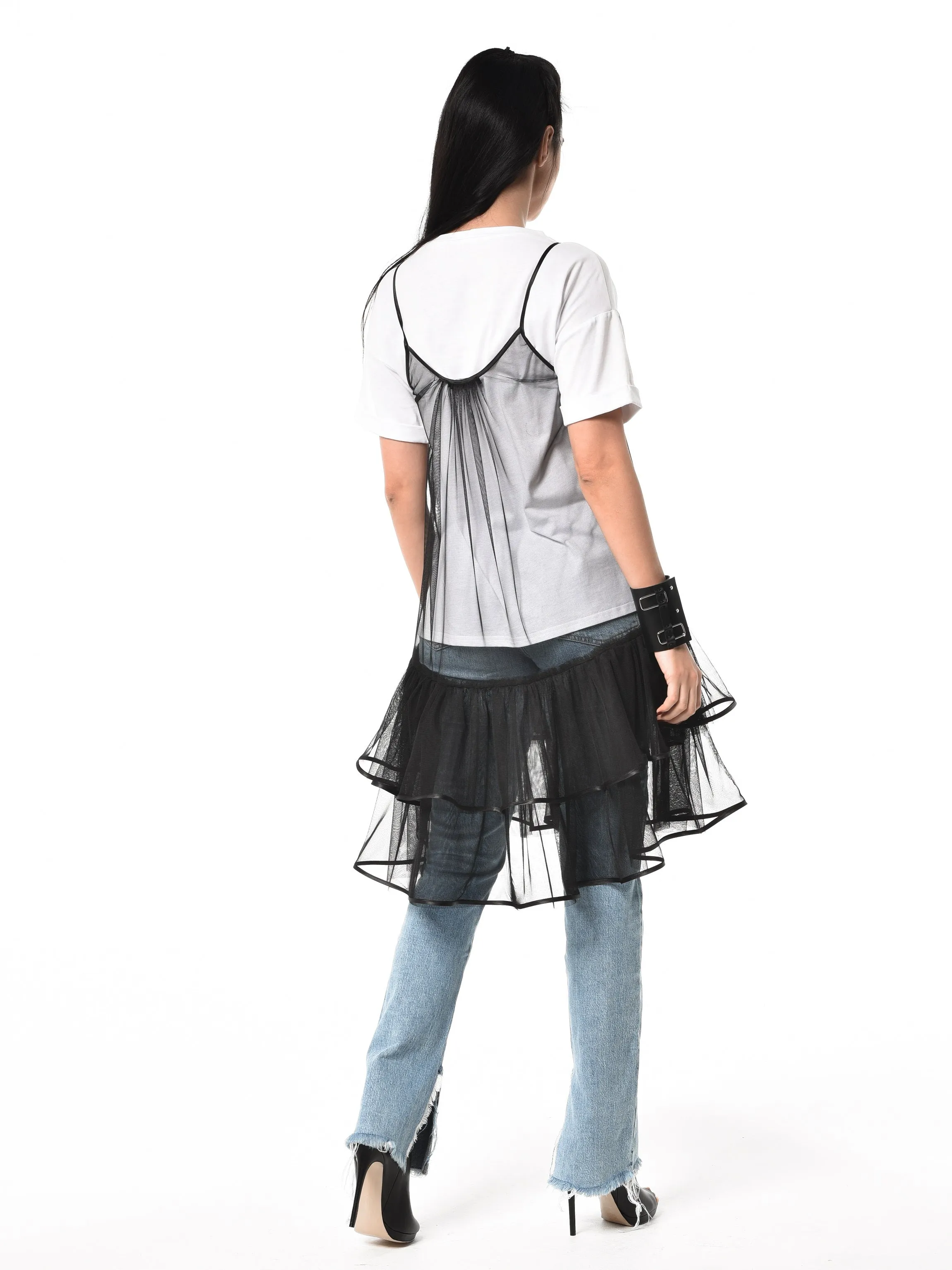 Transparent Sleeveless Tulle Tunic