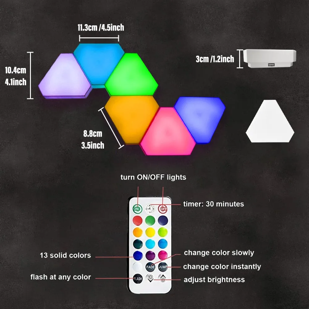 USB Touch LED Triangle Wall Night for Gaming Room