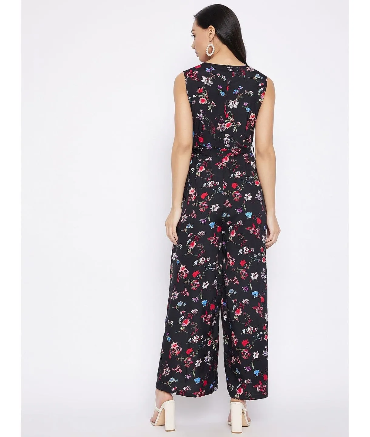 Waist-Tie Full Length Palazzo Jumpsuit