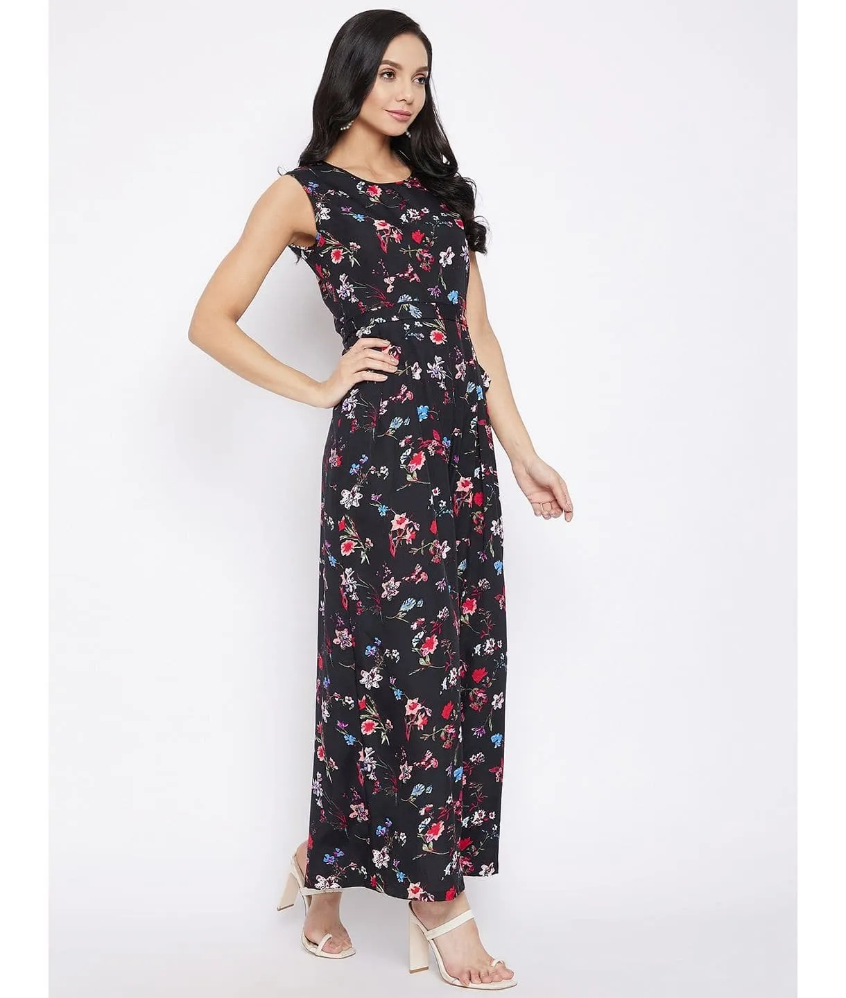 Waist-Tie Full Length Palazzo Jumpsuit