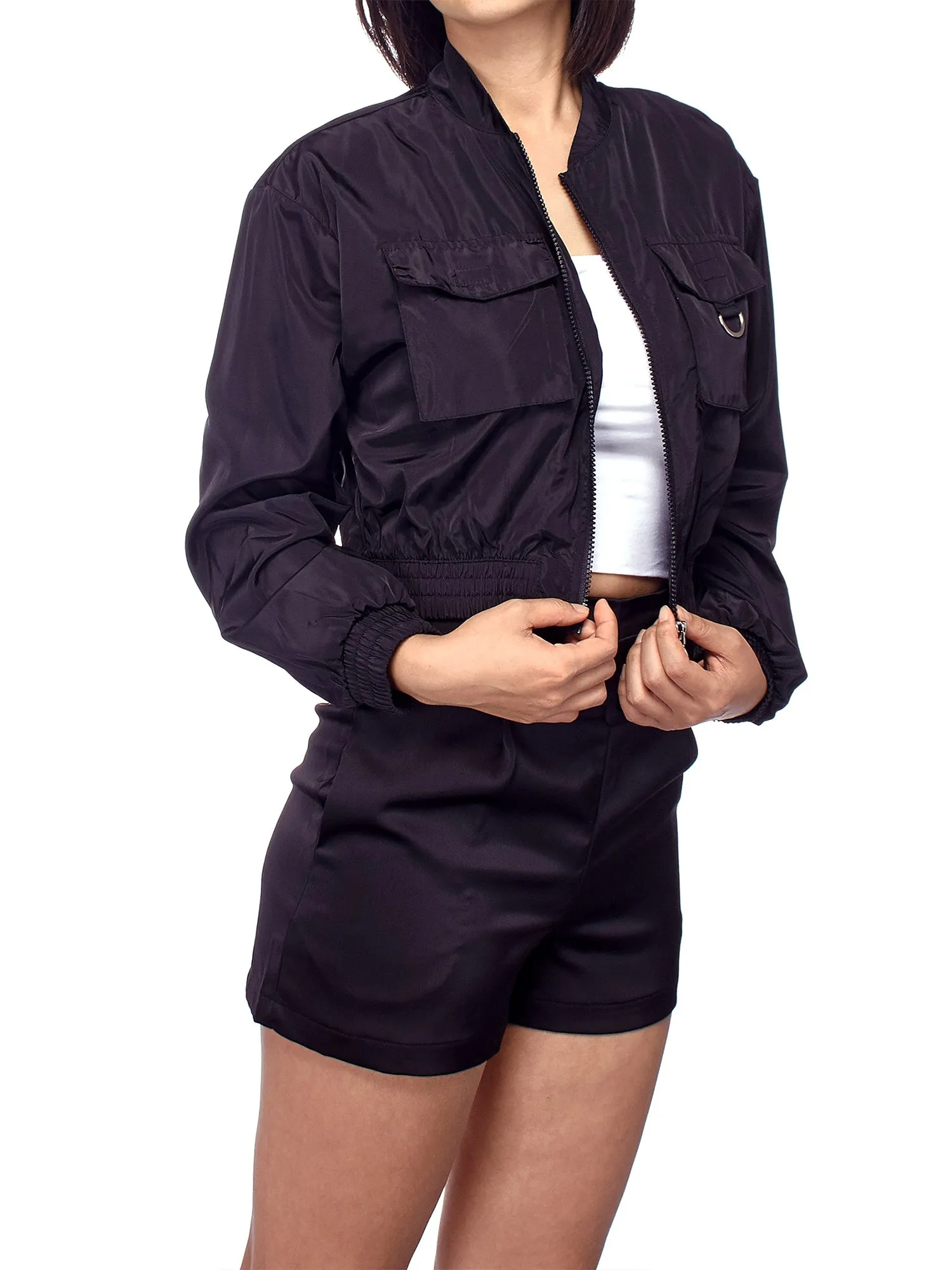 Women's Long Sleeve Lightweight Full Zip Outdoor Windbreaker Jacket (FWJ1074)