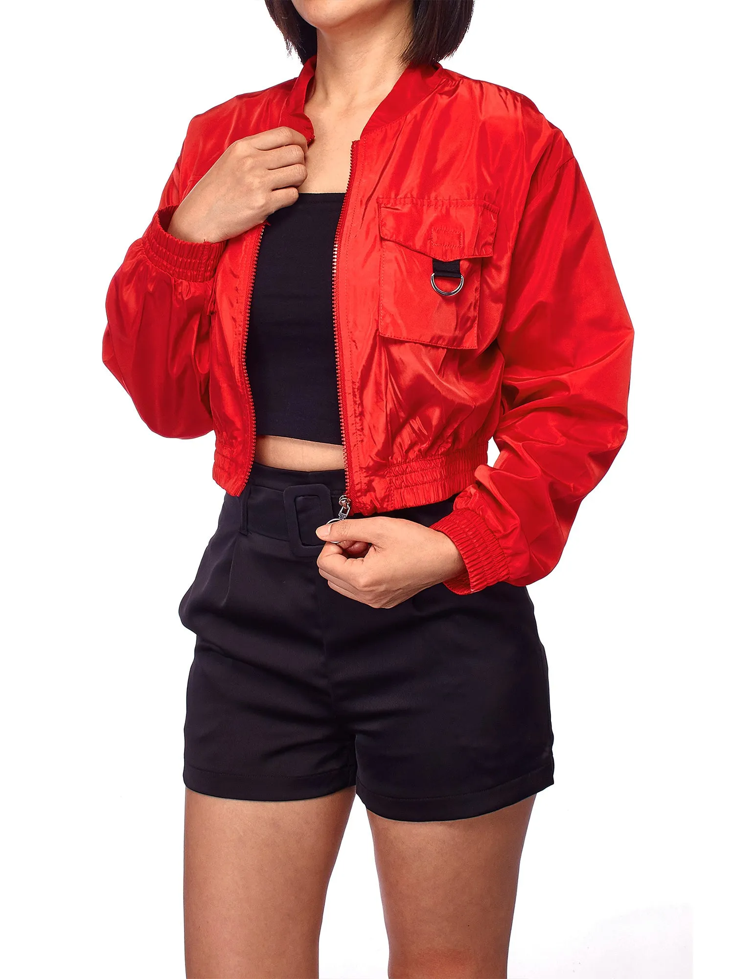 Women's Long Sleeve Lightweight Full Zip Outdoor Windbreaker Jacket (FWJ1074)