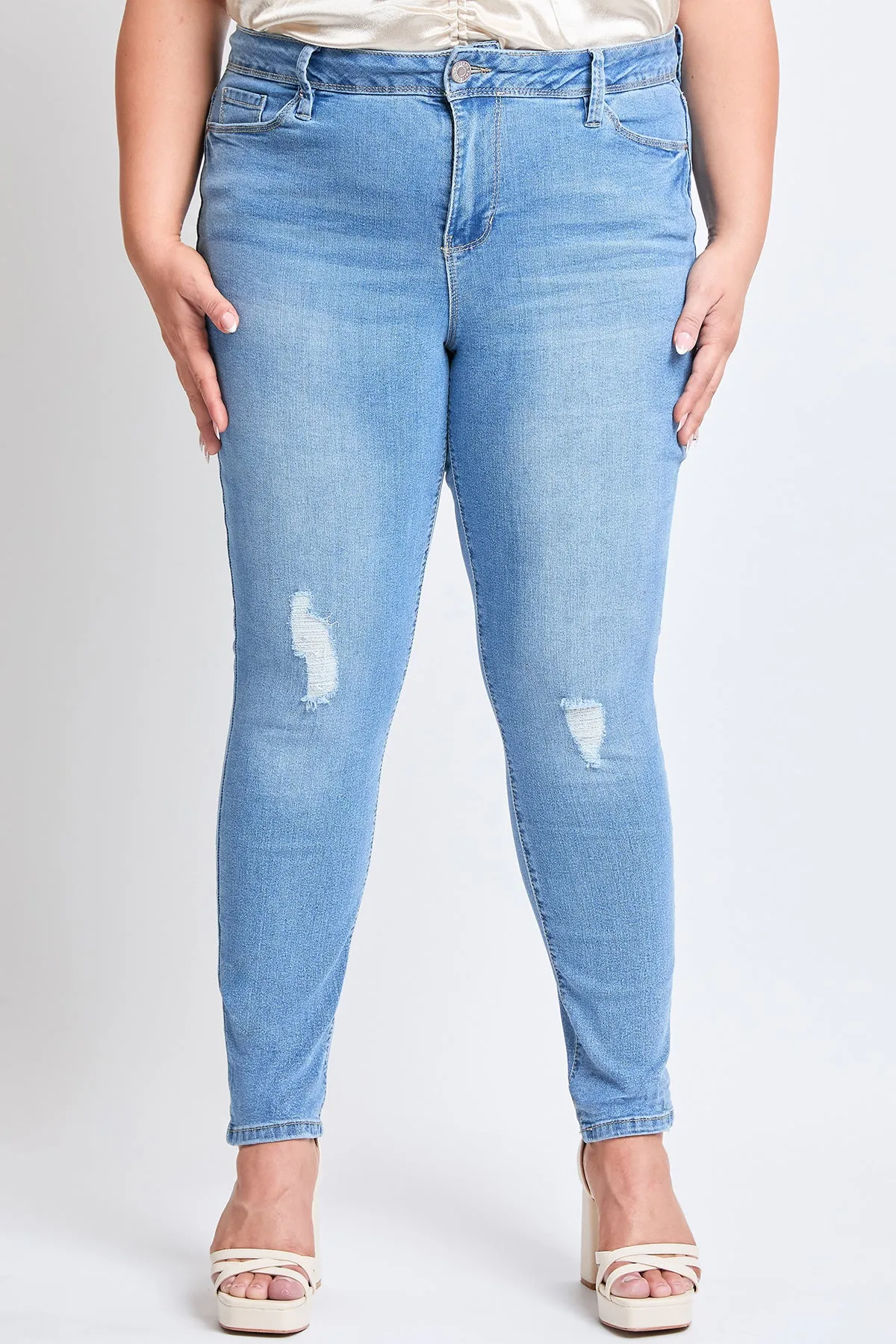 Women's Plus Essential Sustainable Distressed Skinny Jeans